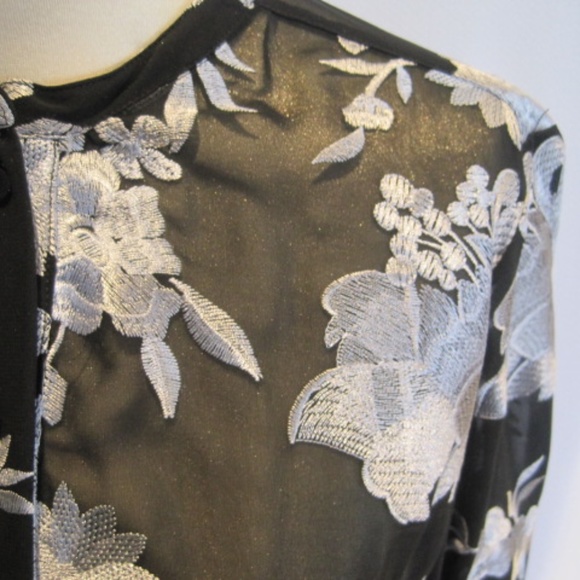 NARACAMICIE Sheer Embroidered Tunic Top - Picture 3 of 5